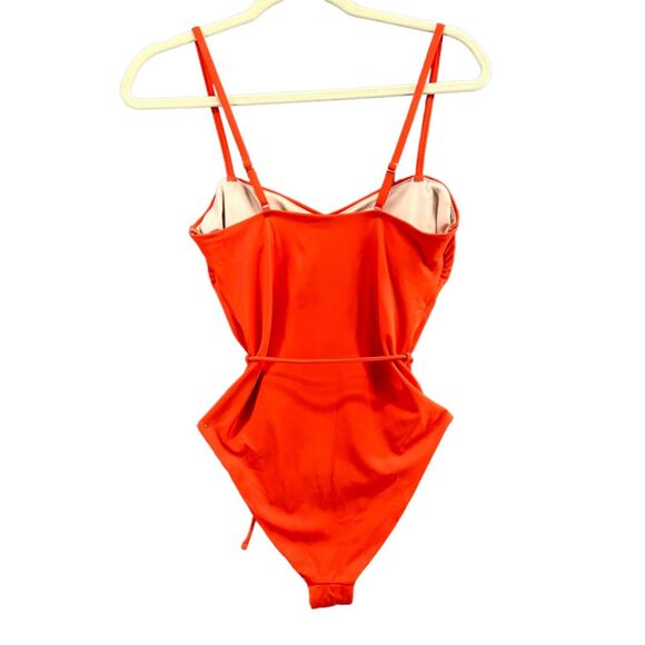 Chelsea28 Easy Retro One Piece Swimsuit Womens Orange Belted Adjustable Straps - Picture 4 of 12
